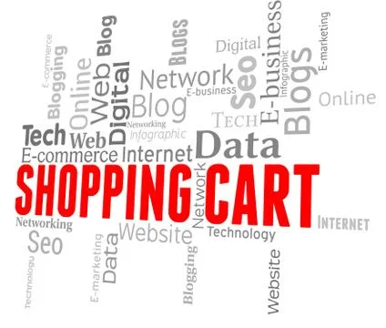  Shopping Cart Showing E-Commerce Www And Order Stock-Illustration