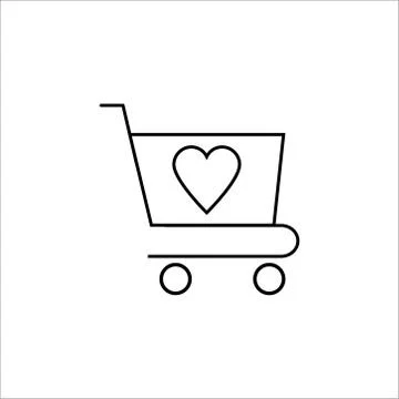 Shopping cart simple vector icon illustration on a white background. Vector i Stock Illustration