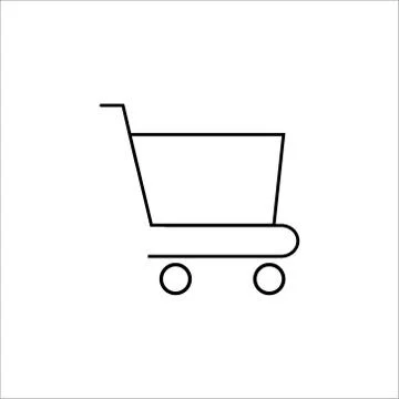 Shopping cart simple vector icon illustration on a white background. Vector i Stock Illustration