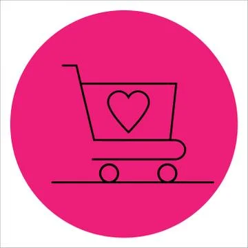 Shopping cart simple vector icon illustration on a white background. Vector i Stock Illustration