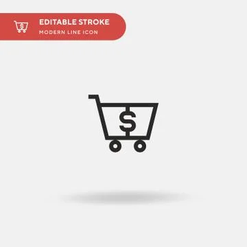 Shopping Cart Simple vector icon. Illustration symbol design template for web Stock Illustration