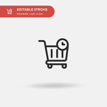 Shopping Cart Simple vector icon. Illustration symbol design template for web Stock Illustration