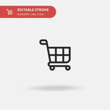 Shopping Cart Simple vector icon. Illustration symbol design template for web Stock Illustration