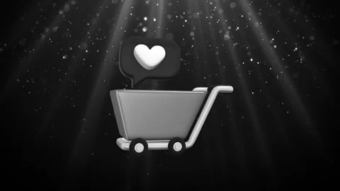 Shopping cart with a speech bubble Loop Stock Footage 308225558