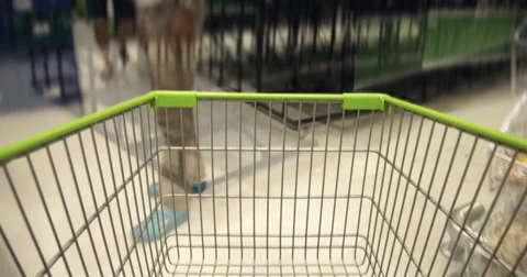 Shopping Cart in Supermaket Stock Footage 59588902