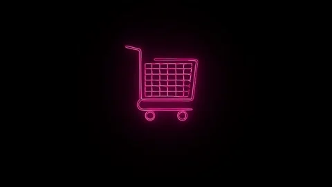 Shopping cart thin line icon, Supermarket shopping trolly outline icon styl.. Stock Footage 306029451