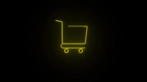 Shopping cart thin line icon, Supermarket shopping trolly outline icon styl.. Stock Footage 306029465