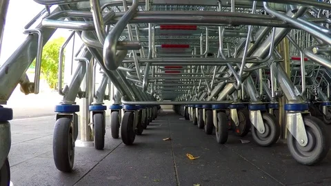 Shopping Cart Trolley Array Stock Footage 77125759