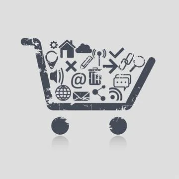 Shopping cart web Stock Illustration