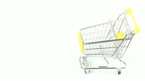 Shopping Cart on white background Stock Footage 11849077