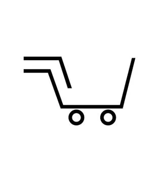 Shopping cart on white Stock Illustration