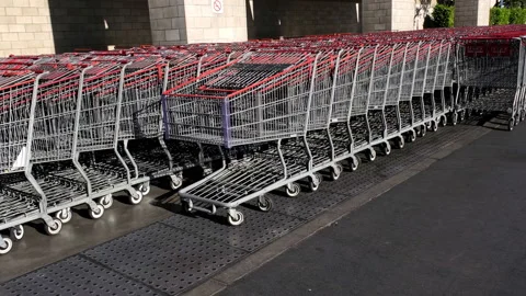 Shopping carts Stock Footage 156268245