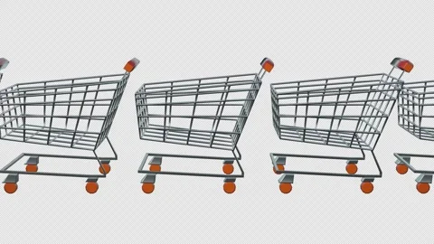 Shopping Carts Loop With Alpha Channel Видео 346743093