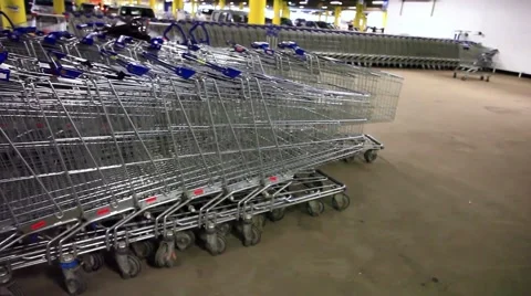 Shopping carts on parking Stock Footage 52317203