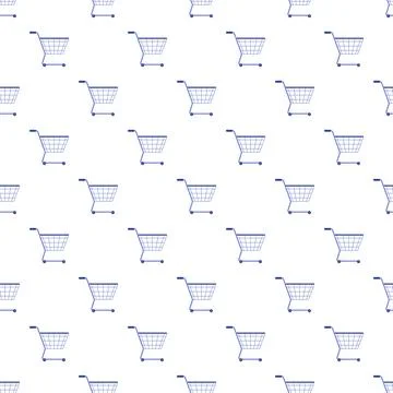 Shopping carts pattern repeating commercial textile design 스톡 일러스트