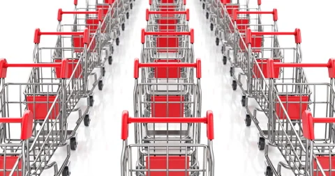Shopping carts in a row 動画素材 271474940