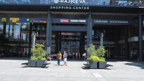 Shopping center Belgrade Stock Footage 159346281