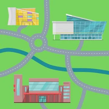 Shopping Center Concept Map Vector Illustration Ilustración de archivo