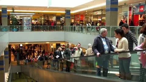 Shopping center escalator Video stock 10900358