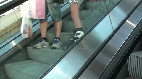 Shopping center escalator Stock Footage 11206203