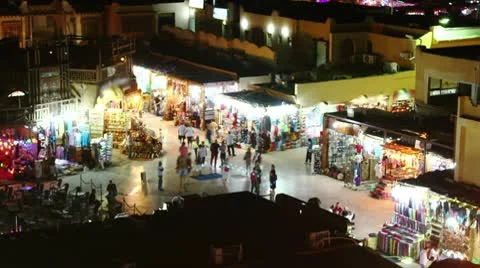 Shopping center at night Stock Footage 8985545