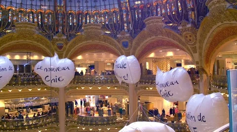 Shopping center in Paris Stock Footage 57197298