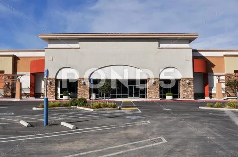 Shopping center strip mall Stock Photos