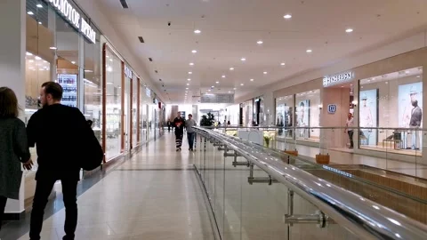 Shopping center on a weekday Stock Footage 159398059