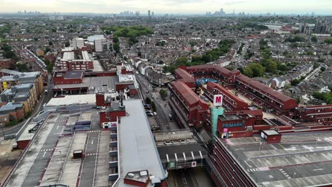 Shopping centre aerial. Stock Footage 345366913