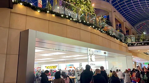 Shopping Centre at Christmas Stock Footage 256504251