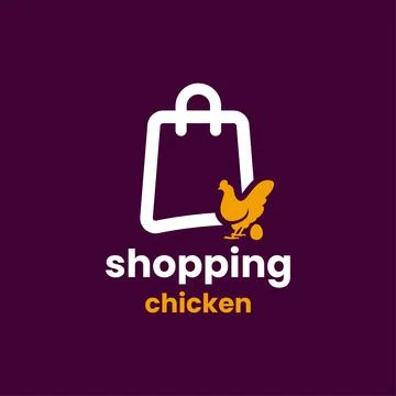 Shopping Chicken Logo Stock Illustration