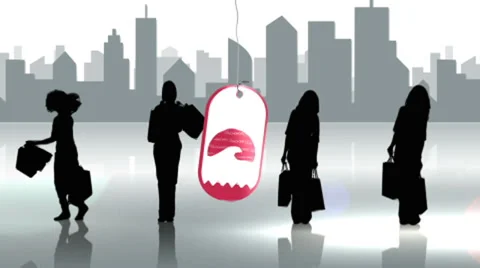 Shopping City Silhouettes - AE Version 5 Stock After Effects