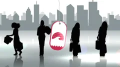 Shopping City Silhouettes - AE Version 5 Stock After Effects