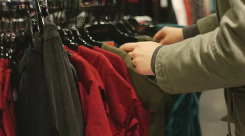 Shopping for clothes in store 1 Video stock 47089456