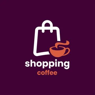 Shopping Coffee Logo Stock Illustration