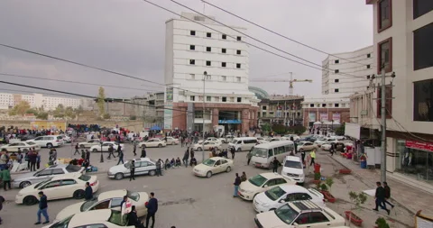 Shopping Complex and Everyday Life Near The Citadel in Erbil, Iraq Stock Footage 149660728