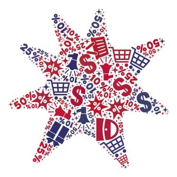 Shopping Composition of Mosaic Exploding Boom Icon Stock Illustration