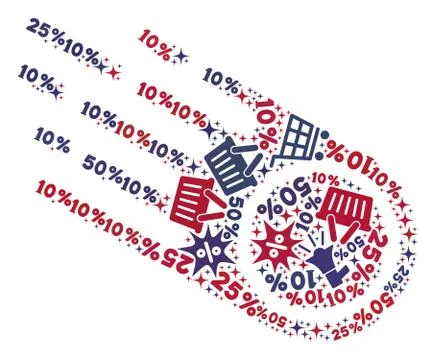Shopping Composition of Mosaic Falling Meteorite Icon Ilustração Stock