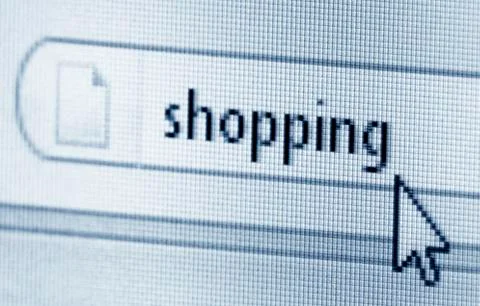 Shopping, computer screen 스톡 사진