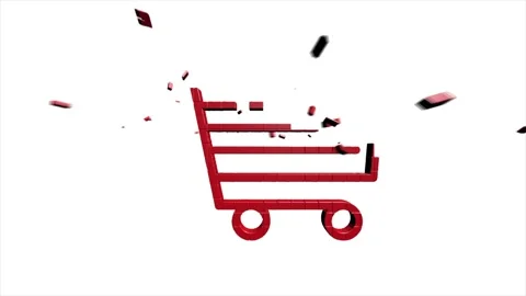 Shopping concept 3D pixel icon design. Outline web icon. Motion graphics. Stock Footage 153869293