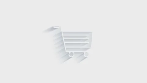 Shopping concept 3D shadow icon design. Outline web icon. Motion graphics. Vidéo 153795300