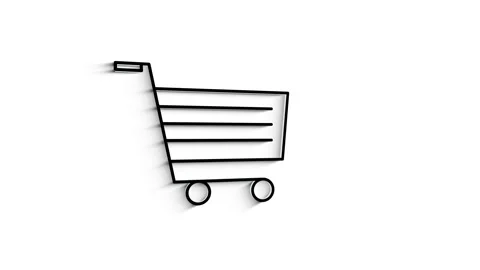 Shopping concept 3D shadow icon design. Outline web icon. Motion graphics. Stock Footage 153817554
