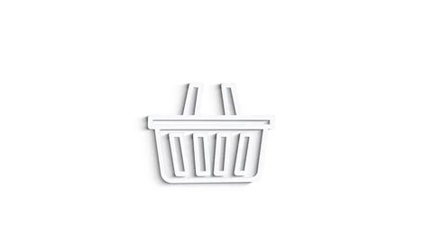 Shopping concept 3D shadow icon design. Outline web icon. Motion graphics. Stock Footage 153821609