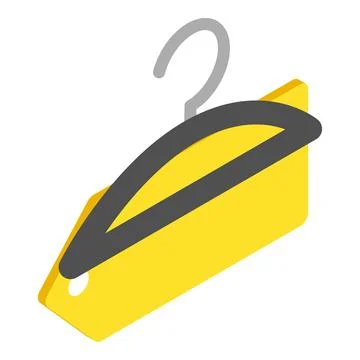 Shopping concept icon isometric vector. Clothes hanger with blank yellow tag Illustrazione stock