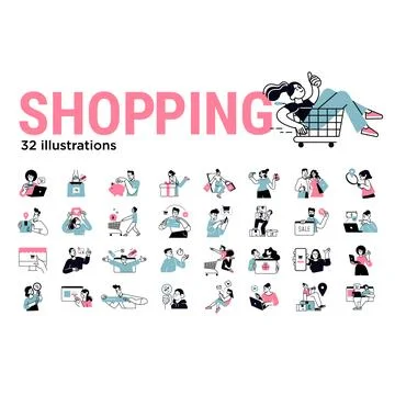 Shopping concept illustrations Stock Illustration