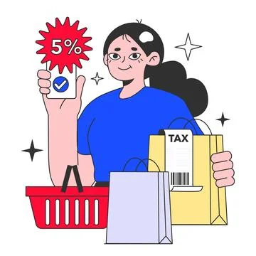 Shopping. Customer using digital coupons to save money. Woman using Stock Illustration