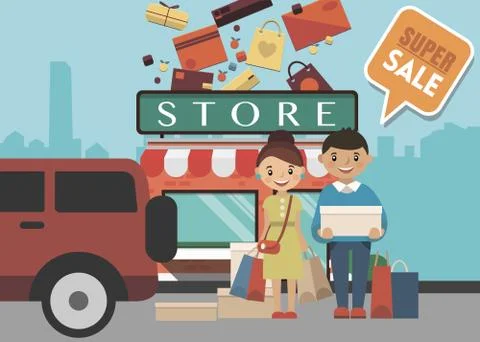 Shopping Day concept Stock Illustration