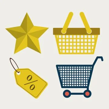 Shopping design over  beige background vector illustration Illustrazione stock