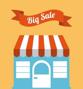 Shopping design over orange  background vector illustration Illustrazione stock