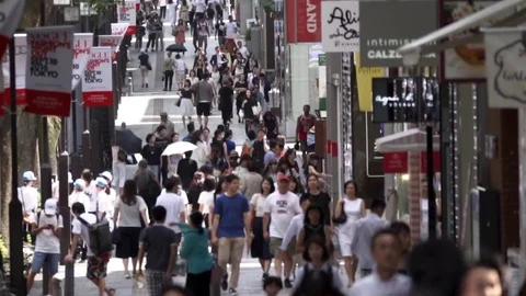 Shopping districts of large cities (daytime, crowds, Japan, Tokyo) Stock Footage 72271440